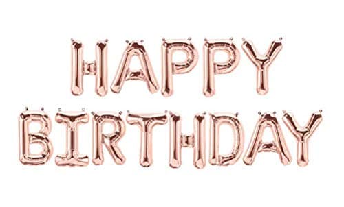 SGODA Happy Birthday Mylar Balloons Letters Balloon Rose Gold