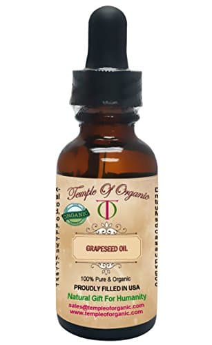 Organic GRAPESEED OIL 1 oz 100% Pure Unrefined Cold Pressed Pharmaceutical Top Grade A Hair Regrowth Body Skin Nails By Temple Of Organic