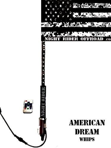NIGHT RIDER USA americandreamwhips Color Series Led Light Whip Antenna, 240 LED, 600+ Effects, 48'' L