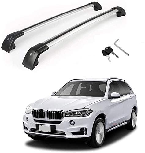 MotorFansClub Roof Racks Crossbars Fit for Compatible with BMW X5 F15 2014-2018 Lockable Baggage Luggage Racks Roof Rail Cross Bars