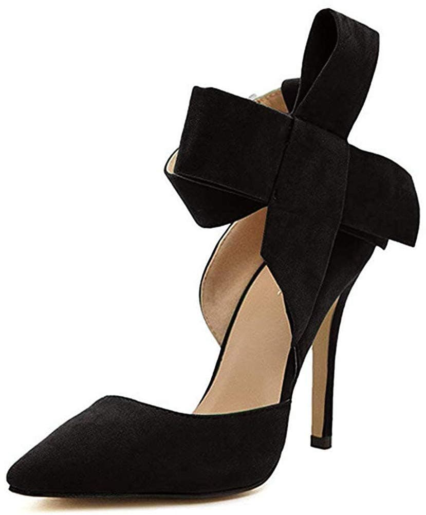 Z&L Fashion Women's Pointy Toe High Heel Stiletto Big Bow Dress Pumps