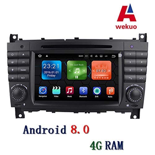 Wekuo 4G RAM Android 8.0 Car DVD GPS for Mercedes/Benz C Class W203 2004-2007 c200 C230 C240 C320 C350 CLK W209 2005 car radio stereo