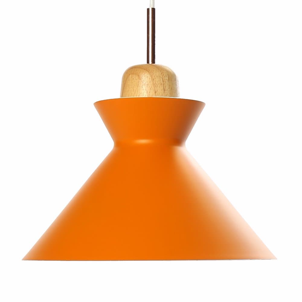 Chrasy Industrial Edison Mini Metal Pendant Hanging Lamp Modern Art Deco Lighting Fixture Loft Pendant Light (Orange)