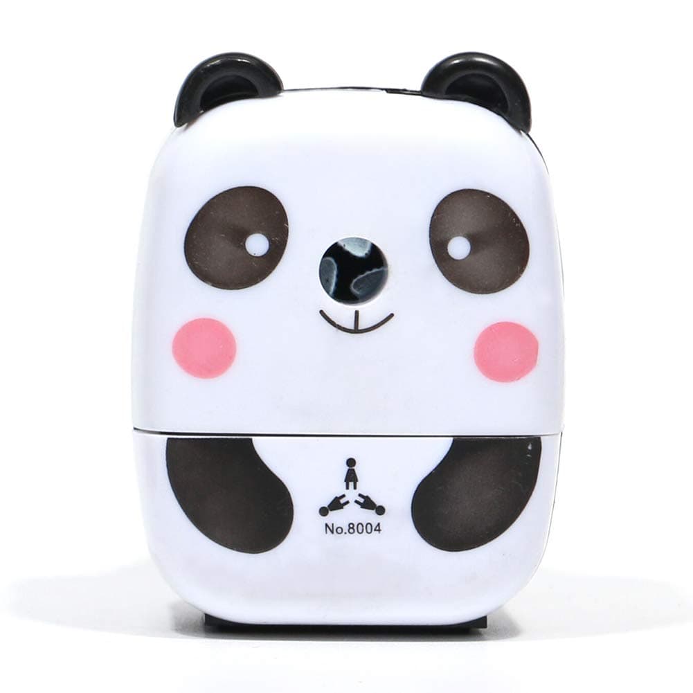 Pencil Sharpener, Non Slip Tool Students Gift Kids Small Stationery Cartoon Animal Labor Saving Desktop School Cute Hand Crank(Panda)