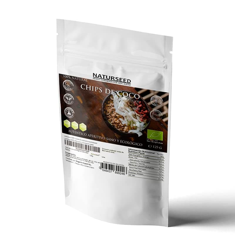 Naturseed - Organic Coconut Chips 250gr - No Sugar Added, 100% Natural, Without additives or preservatives.