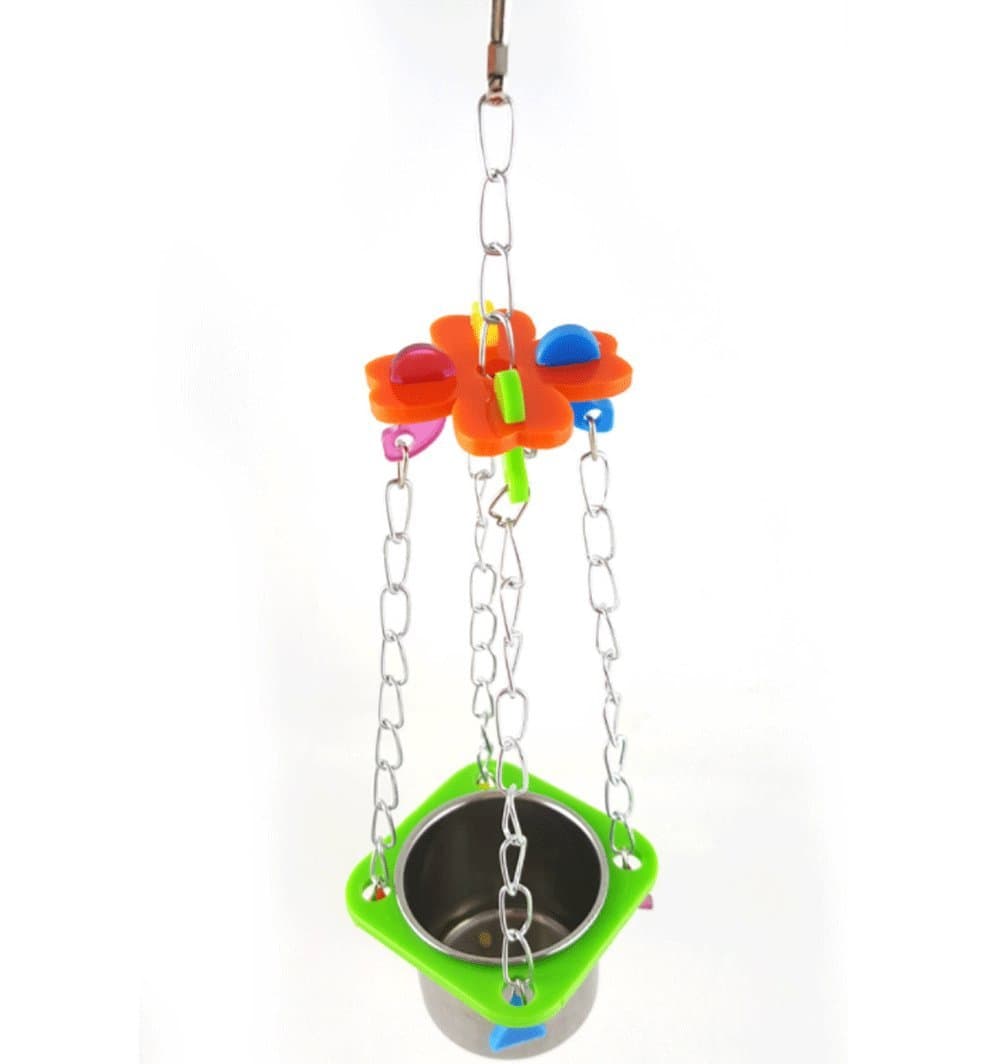 Cydnlive Parrot Toys,Parrot Bird Bells,Bird Toy Parrot Cage Toys,Cages Chew Toy for Parrot Bird Cage Toy Swing Bowl (S)