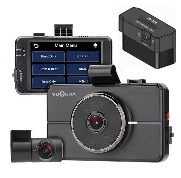 VUGERA F2K OBD2 Dashcam 32GB Eco Lite with V-Lock F&R Dual Full-HD LCD Touchscreen Parking Mode Dashboard Camera 30 Months Warranty Made in Korea Dash CAM