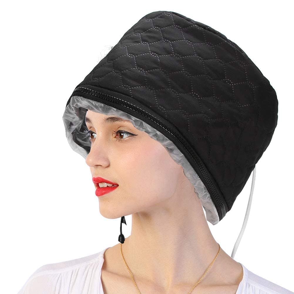 Hair Care Thermal Head Spa Cap Treatment with Beauty Steamer Nourishing Heating Cap, Spa Cap For Hair, Spa Cap Steamer For Women (black)