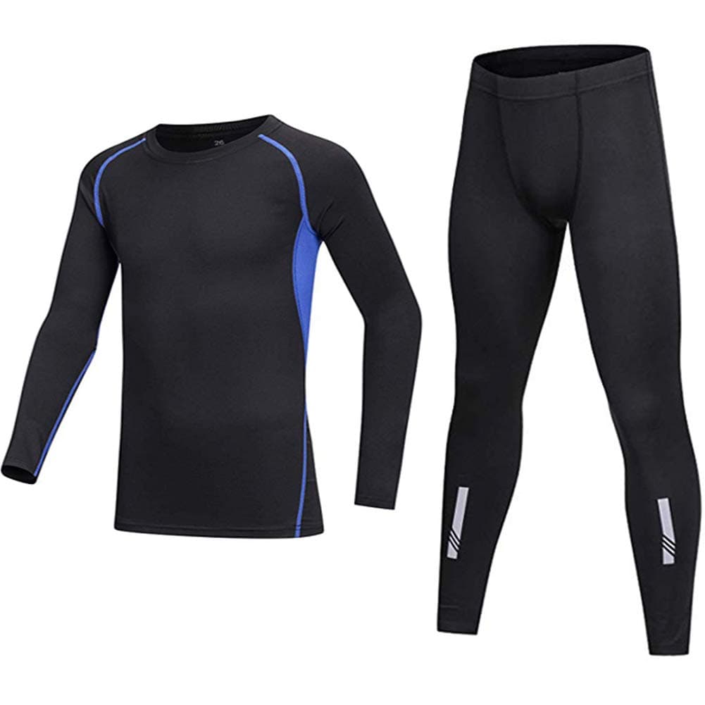 Kids' Girls Boys Long Sleeve Athletic Base Layer Compression Underwear Shirt & Tights Set Unisex