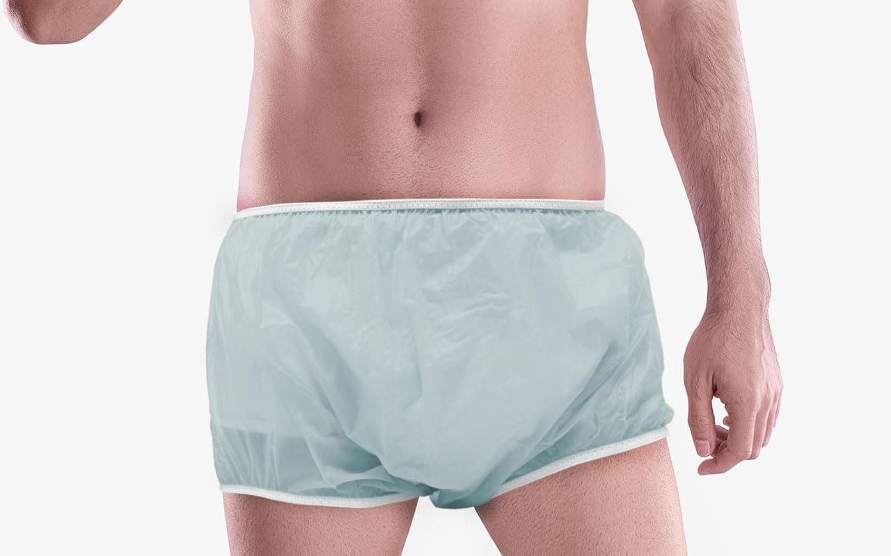 LeakMaster Adult Pull-On Vinyl Plastic Pants - Soft, Quiet and Form Fitting Incontinence Waterproof Diaper Covers for Adults - Blue, 3X-Small Fits 19-25 Inch Waist