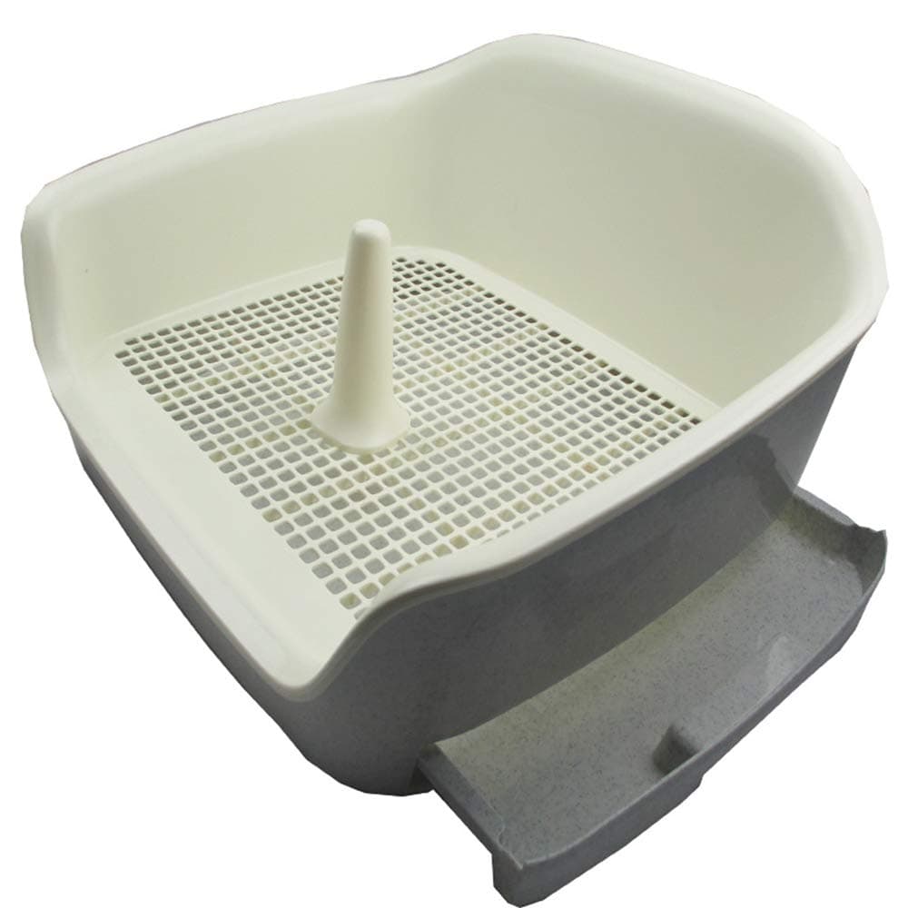 Indoor Dog Pet Potty Puppy Toilet with Simulation Wall and Poop drawer for Male Dog Pee Training Pad