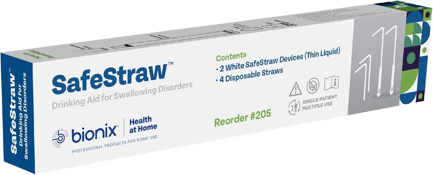- Bionix - SafeStraw, Drinking Straw Attachment, Ideal Drinking Aid for Patients with Swallowing Disorders, Safe & Effective, Reusable, Simple & Discreet, For Single-Patient Use, Easy-To-Clean
