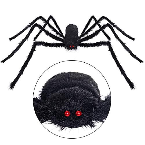 HYRIXDIRECT Outdoor Halloween Decorations Halloween Spider Decoration Triangular Mega Spider Web with Stretch Cobweb Set Party Yard Decor (Only Spider 49.2 in)