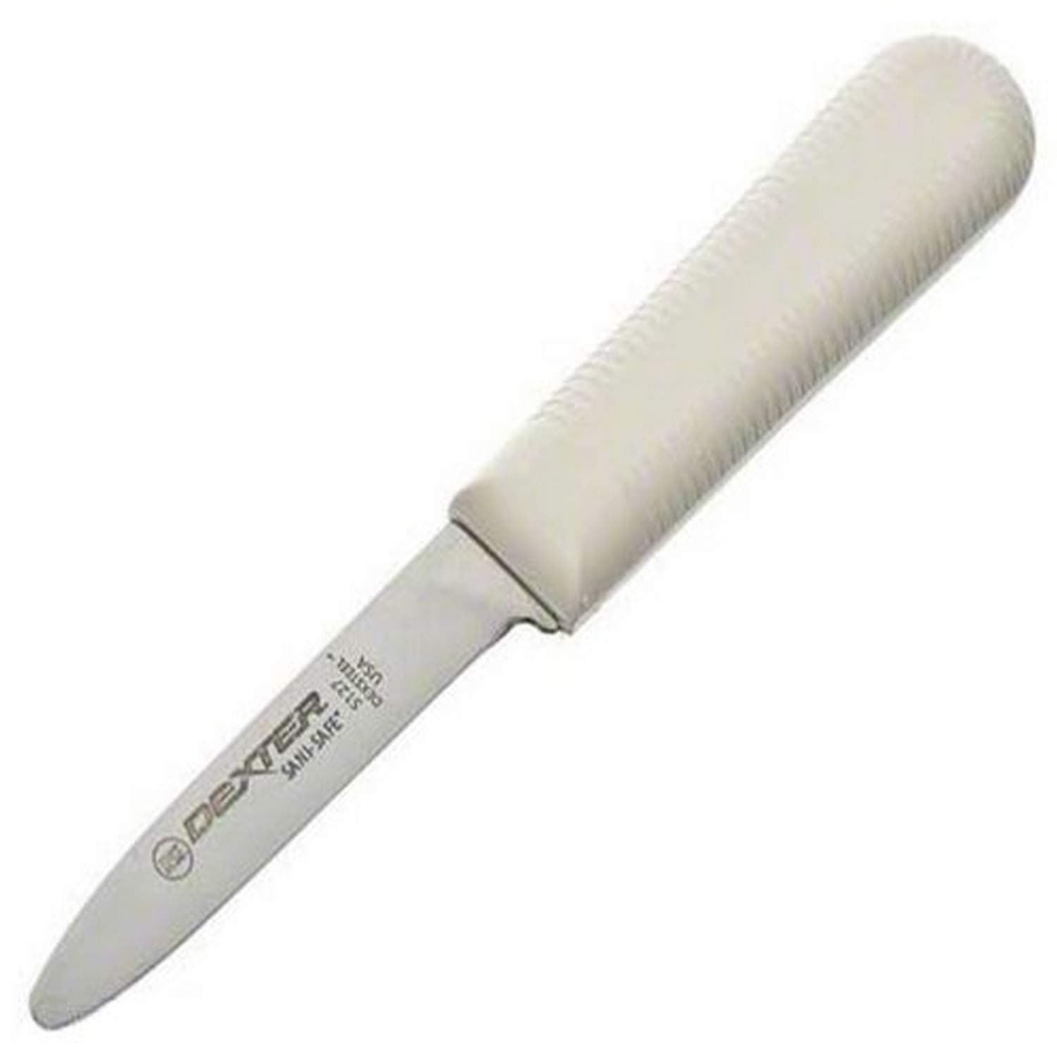 Dexter-Russell S127PCP Sani-Safe 10443 Clam Knife, 3" Narrow High Carbon Stainless Blade, Textured White Polypropylene Slip Resistant Handle, NSF Certified, Shellfish and Seafood Shucking Tool