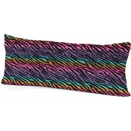 Rosette Fur Body Pillow, Rainbow Zebra