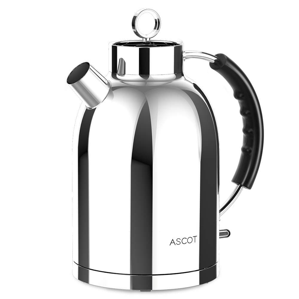 Ascot, 100% Stainless Steel Tea, 1.6L 1500W Cordless Electric Water Kettle Fast Heating, Food-Grade Material, Boil, K13