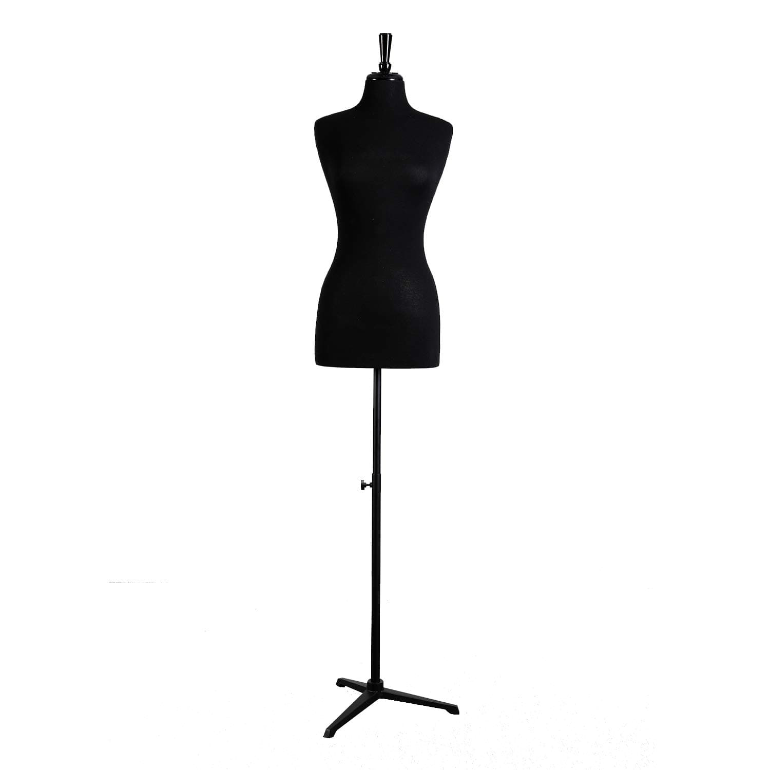 Wowell Female Straight Pinnable Dress Form,Height Adjustable Mannequin Torso Size 6-8 Black