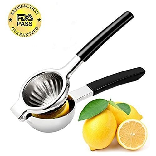 Vilapur Lemon Squeezer, Top Rate Premium Quality 304 Stainless Steel with Silicone Handles (black)