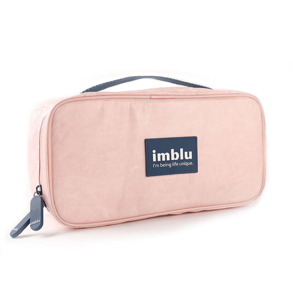imblu Women/Men Girl Travel Bra Underwear Lingerie Organizer Bag Cosmetic Makeup Toiletry Wash Storage Case (Sakura Pink)