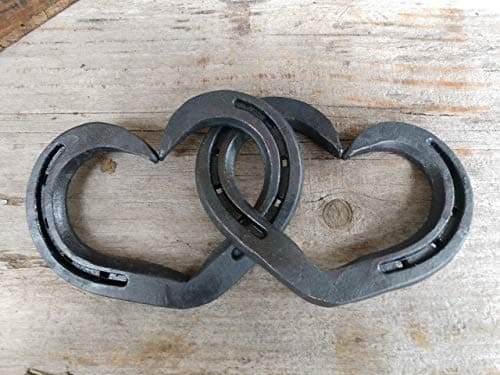 Lucky Nail BlacksmithIntertwined Horseshoe Hearts - hanging wall or decor