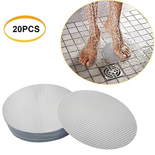 Non-Slip Safety Shower Treads Rubber PEVA10cm Diameter Mat Bathroom Paste Bathtub Round Non-Slip Stickers 20 Pack (Transparent)