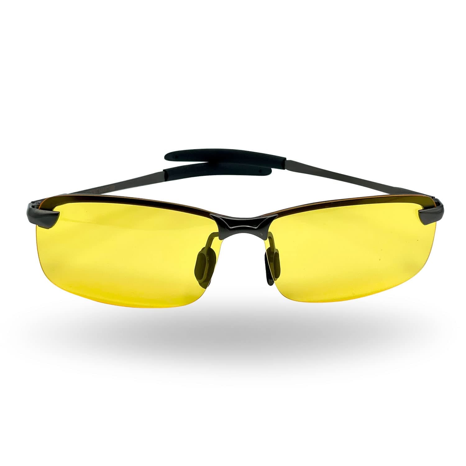 KS MastersBest Night Driving Glasses HD Night Vision Polarized Safety Glasses for Night Driving Anti-Glare Risk Reducing Driver Eyewear Sport Sunglasses Men or Women UV400 Eyes Protection Metal Frame