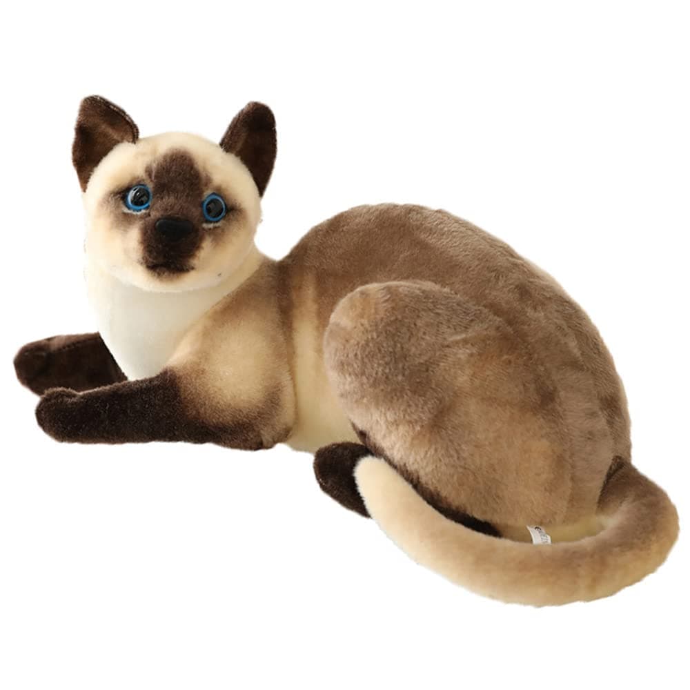 GUDVES Siamese Cat Realistic Plush Cat Stuffed Toy, Gift for Kids 12inches (A)