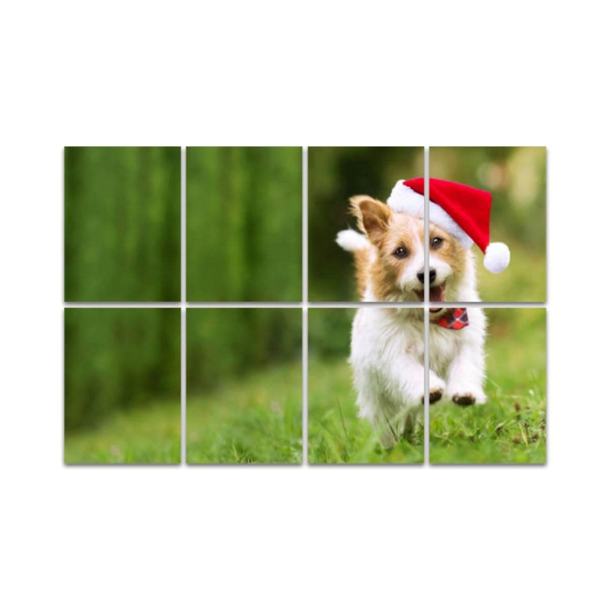 Art Acoustic Panels, Happy smiling christmas santa pet dog puppy running Acoustical Soundproof Wall Panel with Self-Adhesive Decorative Sound Absorbing Panel Acoustic Treatment