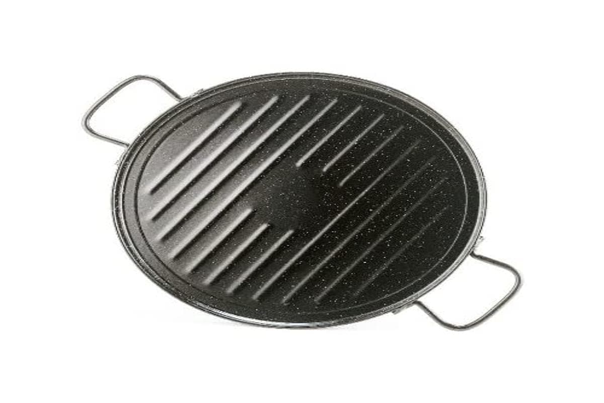 La Ideal 11046 Enamelled Griddle Pan, 46 cm, Steel, Black
