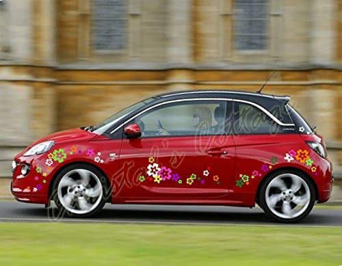 Blue Magic Design 64 Eye Catching Mixed Colour Wildflower Vinyl Stickers for Car/Window