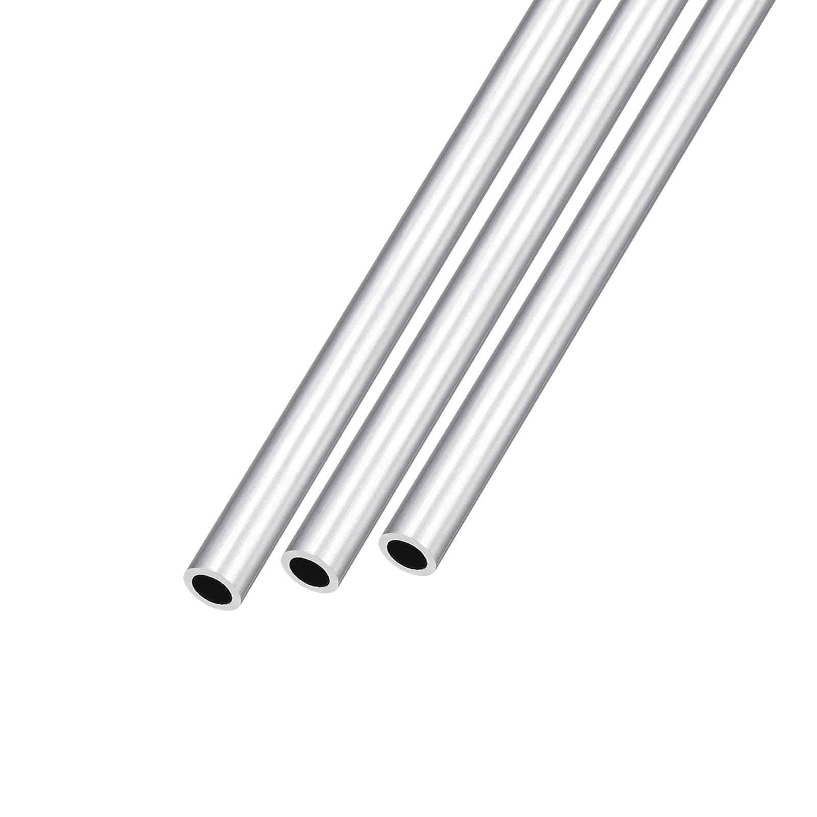 6063 Aluminum Tube (8mm OD x 6mm ID x 300mm L) 3Pcs, Aluminum Round Tubing - for Home Furnishing, Machinery, DIY Handicraft