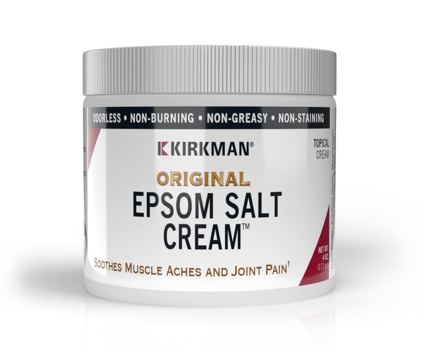 Original Epsom Salt Cream, 4 oz (113 gm), Kirkman Labs