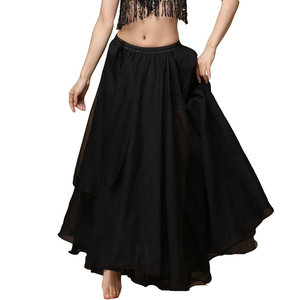 Belly Dance Split Skirt Belly Dance Costume Chiffon Long Maxi Skirt Flamenco Swing Skirt