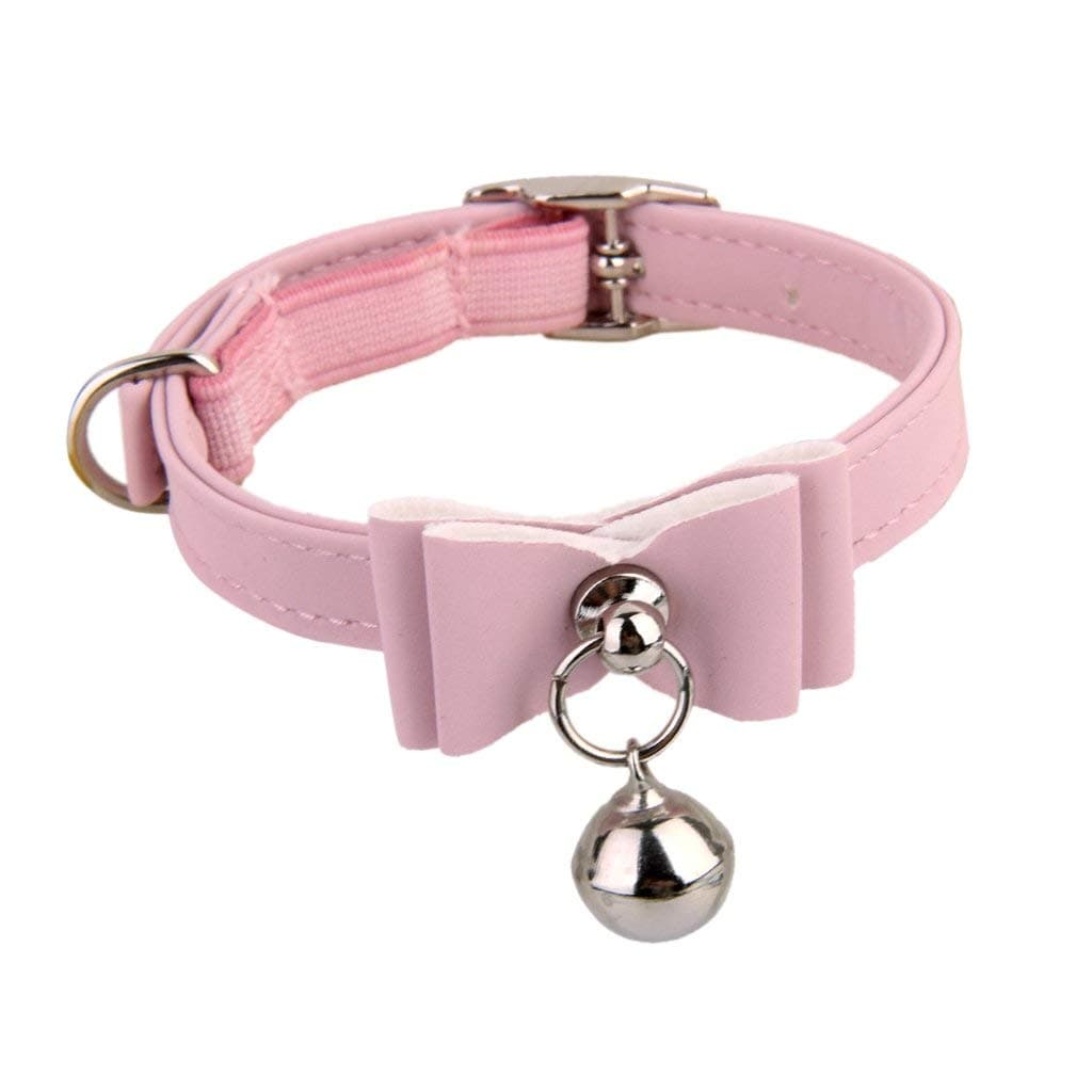 Adjustable Pet Kitten Cat Safety Collar Bell Buckle Neck (Pink),Velvet,(Pack Of 1),11.4X3.9X1.9 In - 29 X 1 Cm