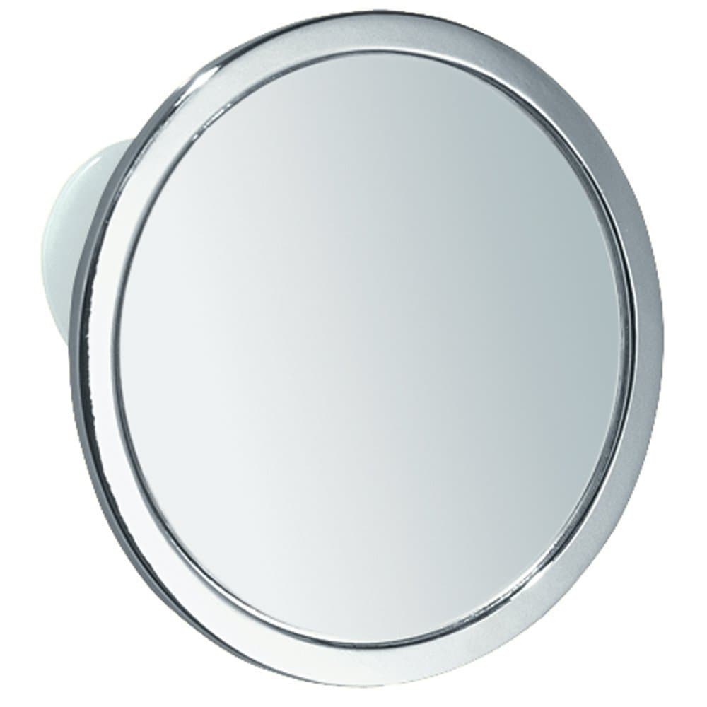 iDesign Gia Metal Suction Shower Shaving Mirror for Bathroom, Vanity, Bathtub, Wall, 5.75" x 5.75" x 0.75", Chrome