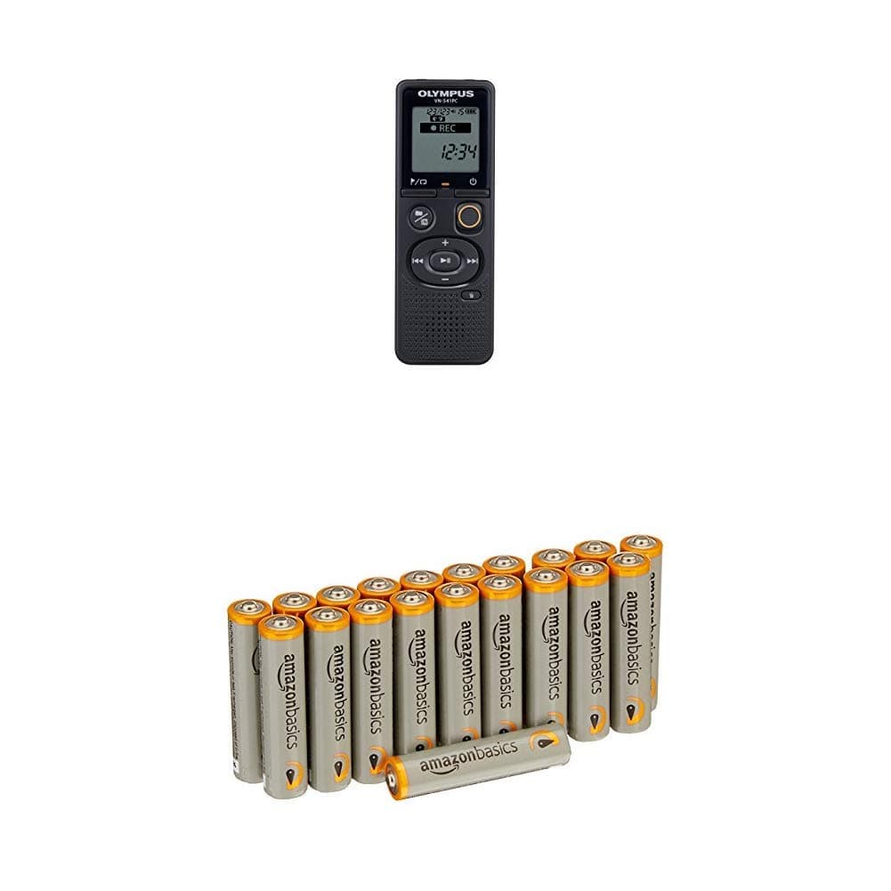 Olympus VN-541 PC Digital Voice Recorder with 4 GB Flash Memory with Amazon Basics Batteries