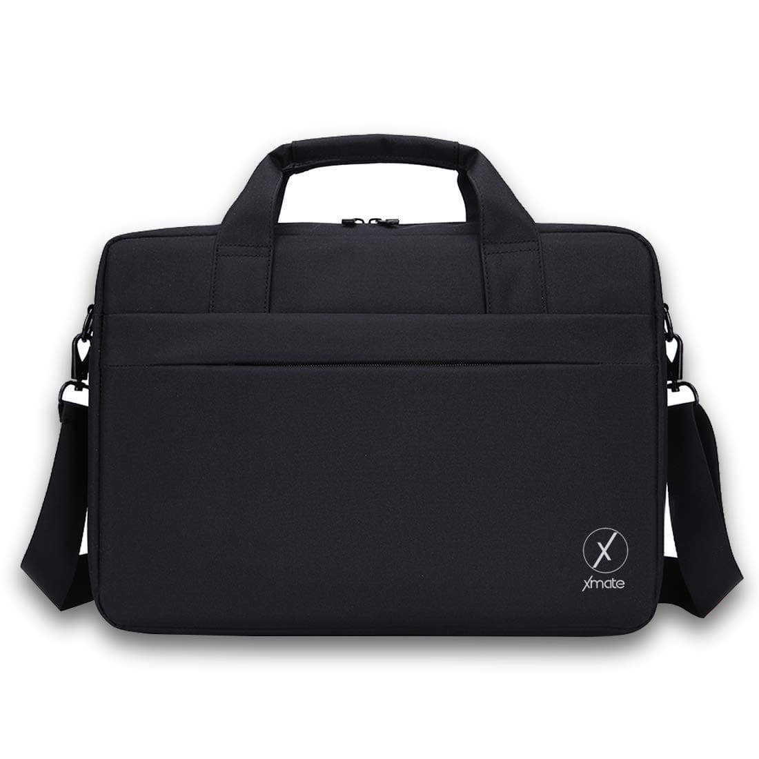 Xmate Laptop and Tablet Case, 15.6-inch Laptop Bag, Water Resistant Office Bag, Large Compartments Travel Bag, Oxford Fabric and Polyester Coating Shoulder Bag for Men and Women (Black)
