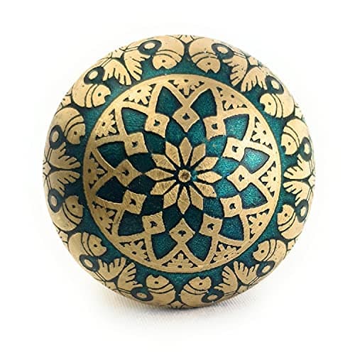 French Furniture Fittings Set of 6 Brass Fish Knobs - Turquoise (FFF) - Kitchen Cabinet Pull knobs, Cupboard, Chest, Drawer Handles - Vintage Shabby Chic 36 mm by FFF