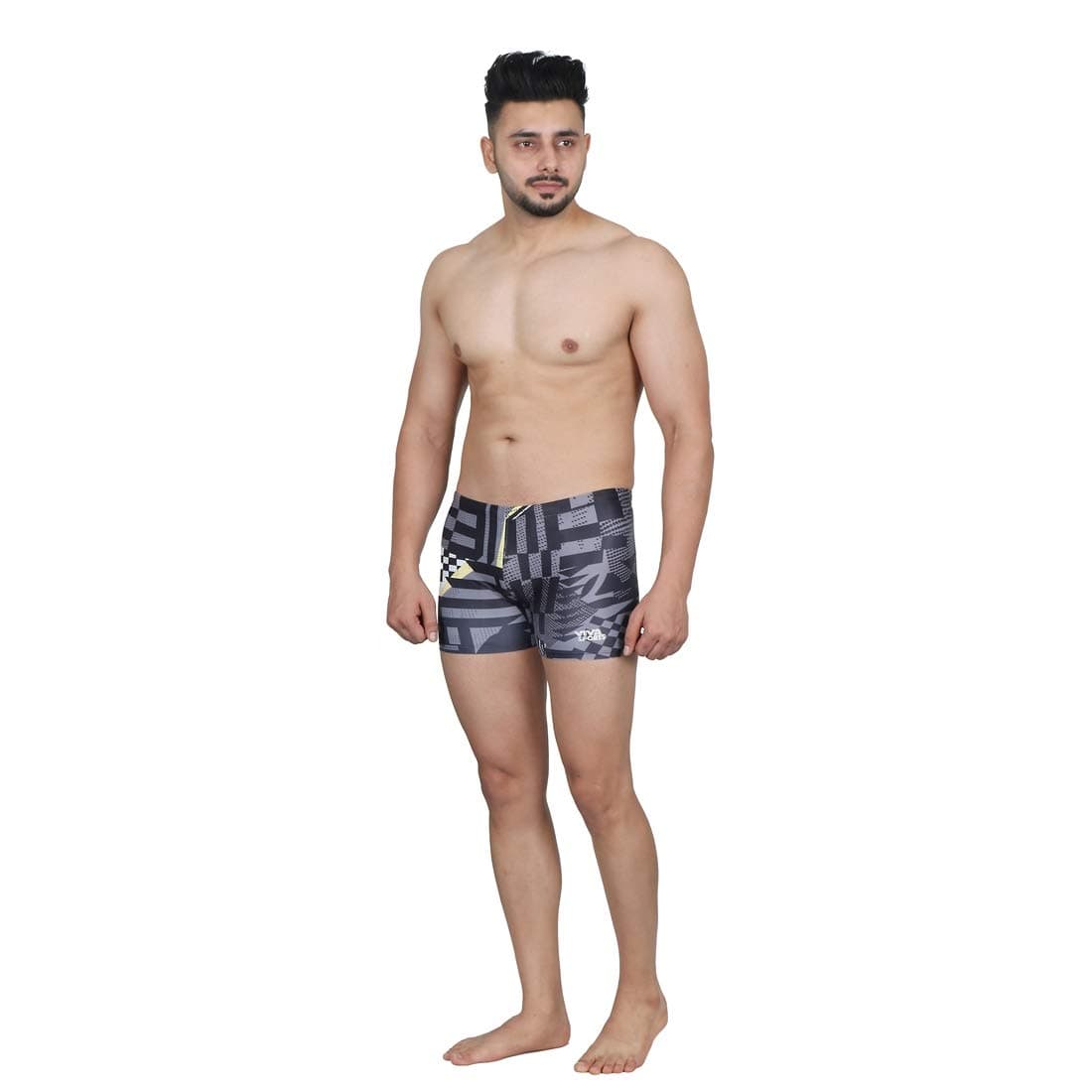 Viva Sports VST-004-M Nylon Swimming Trunks, Medium (Grey-Black)