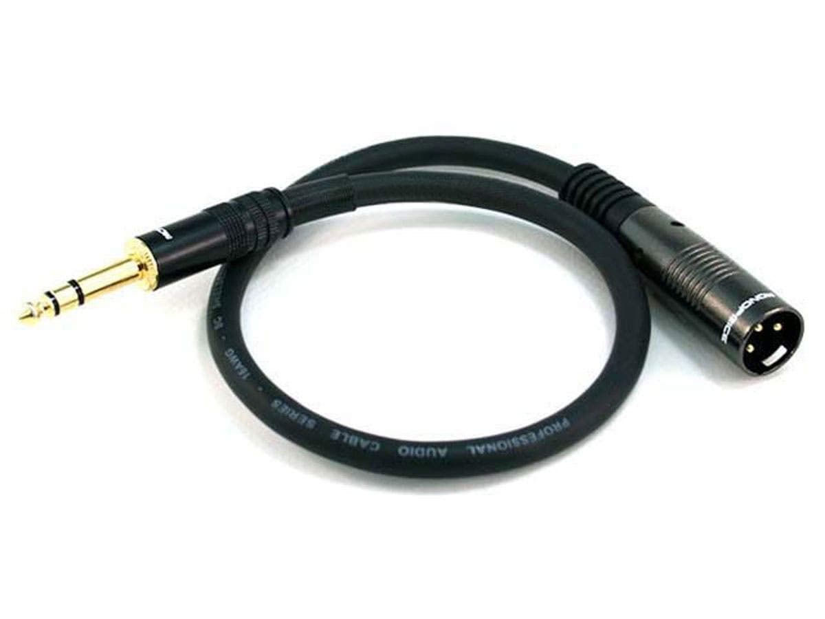 (1.5 Feet, Male to Male) - 0.5m Premier Series XLR Male to 0.6cm TRS Male 16AWG Cable