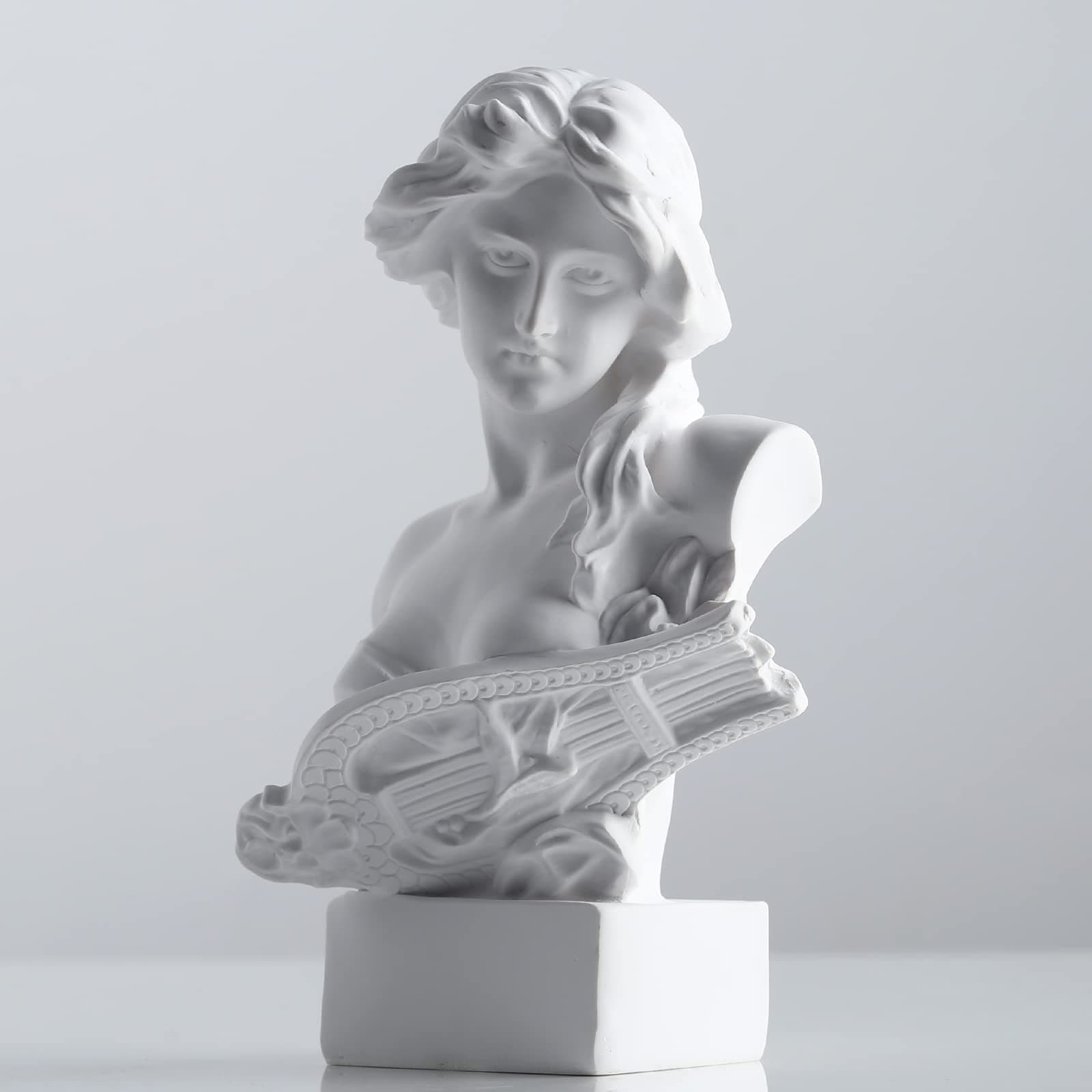 XMGZQ Mini Aphrodite Statue,White Greek Goddess Figurine for Dark Academia & Coquette Room Decor,Roman Woman Bust Artemis Altar Statues,Vintage Head Musical Goddess Sculpture,Classical Home Decor