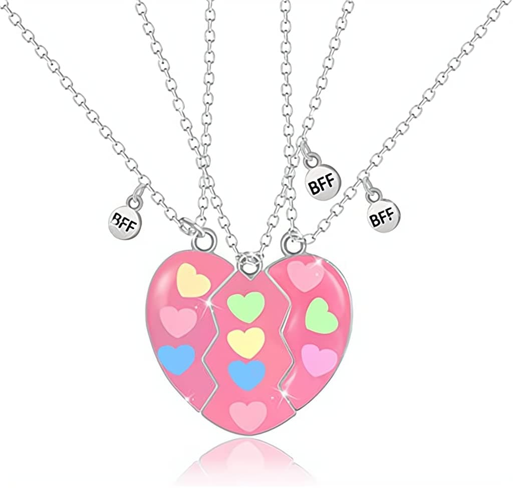 Best Friend Necklace, Half Heart Pendant, Friendship Necklace, BFF Necklace for Valentine Heart Necklace, Sister Necklace Set Jewelry Birthday Valentine Gift for friend