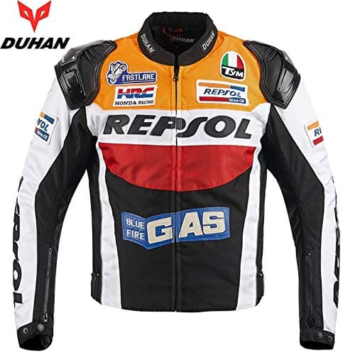 DUHAN Motorcycle Jackets Moto GP REPSOL Motorbike Racing Jacket Riding Jersey (Orange,XL)