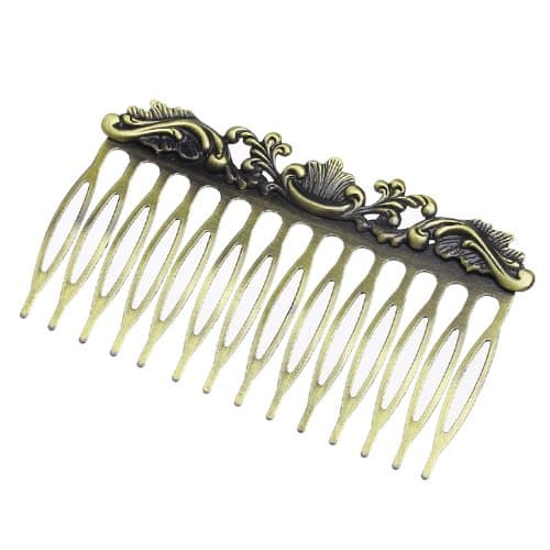 Antique Bronze Flower Pattern Bridal Hair Combs 7.6x4.5cm,5 Pieces