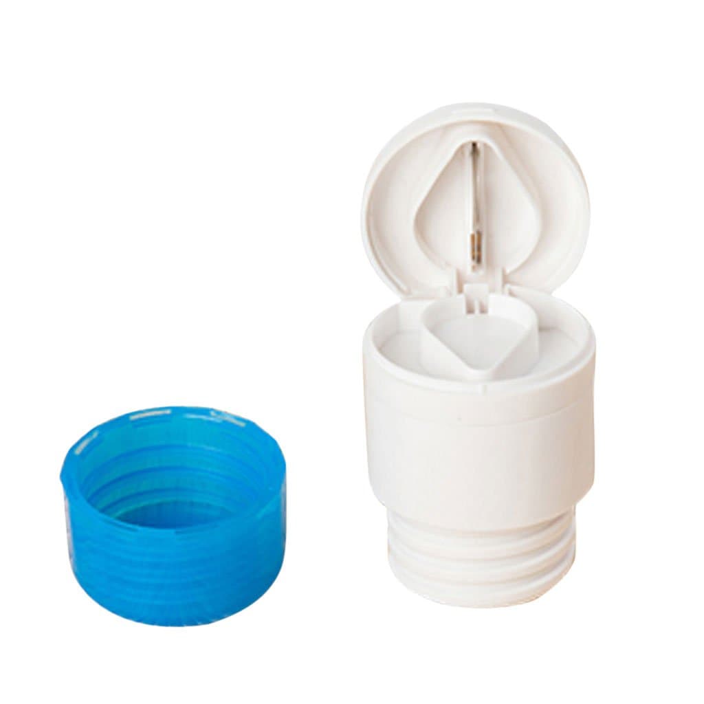 2-in-1 Round Pill Cutter Crusher Powder Tablet Medicine Cut Splitter Grinder Divider Blue / Red - Blue