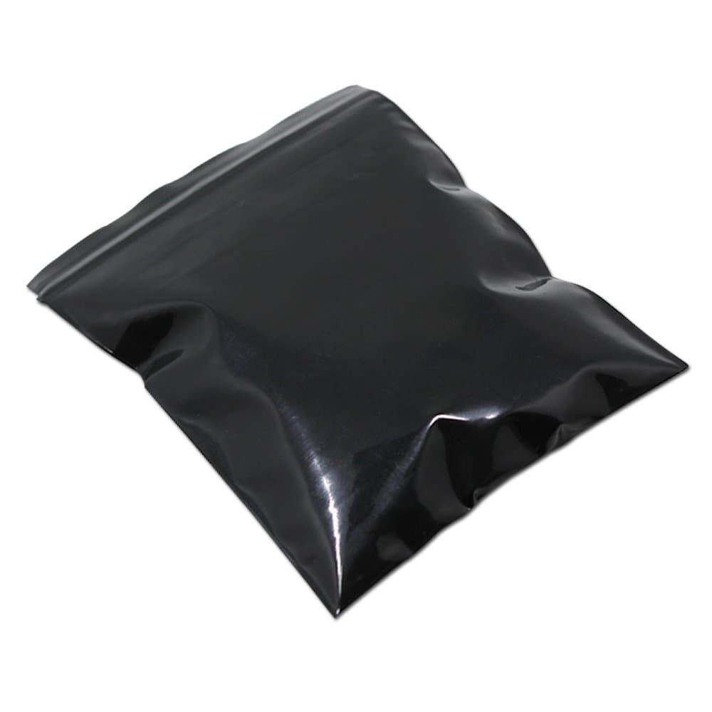 PABCK 100 Pieces Black Reclosable Zip Bags 5.1mil Thickness Poly Plastic Packaging Resealable Zipper Lock Closure Bag for Storage (6.69x9.8 inch)