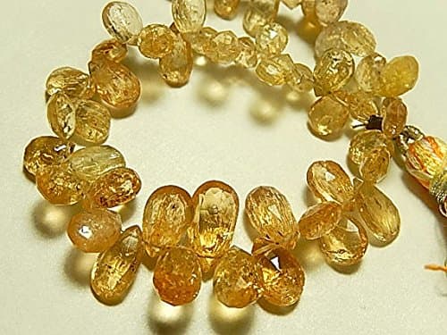 Imperial Topaz Gemstone, Faceted Pear Briolette 6- 11mm, Semi Precious Gemstone 3 pcs