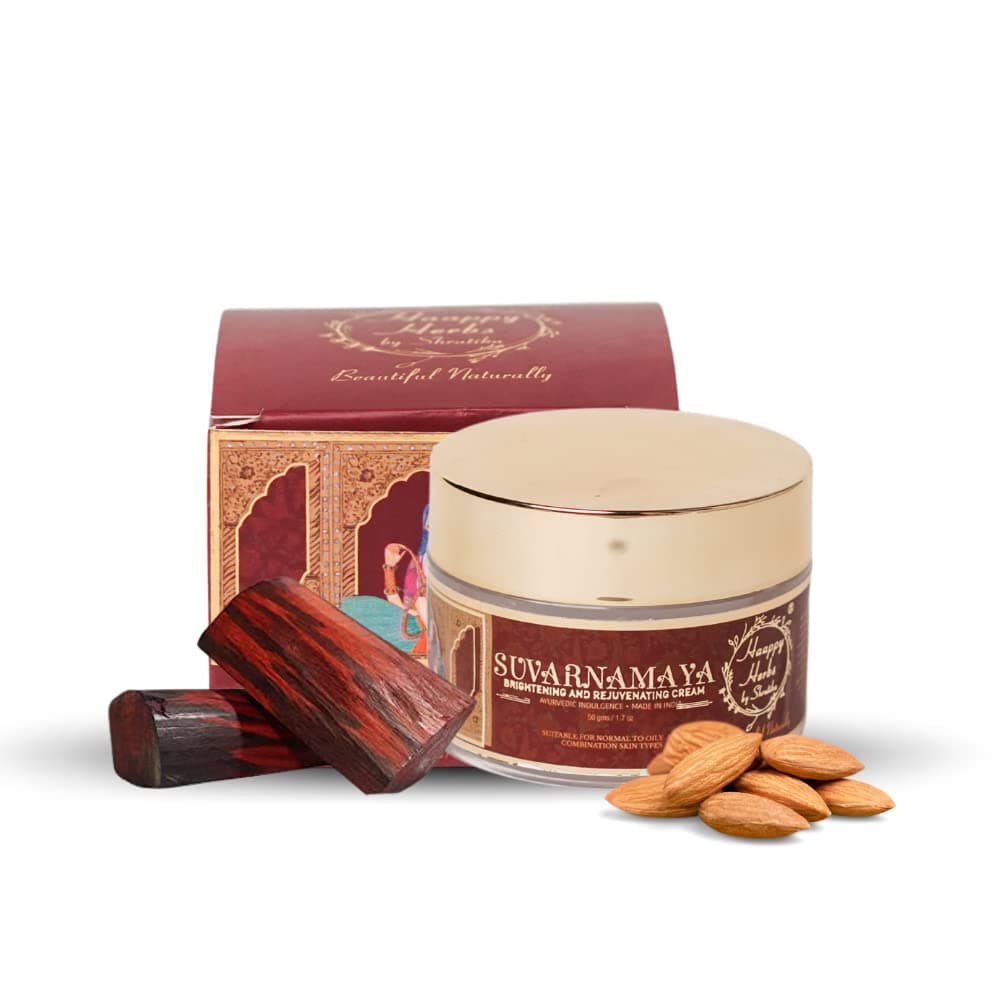 HAAPPY HERBS - BEAUTIFUL NATURALLY Suvarnamaya Cream - 50g | Ayurvedic Night Cream | Enriched with Red Sandalwood for Dark Spots, Hyperpigmentation and Even Tone