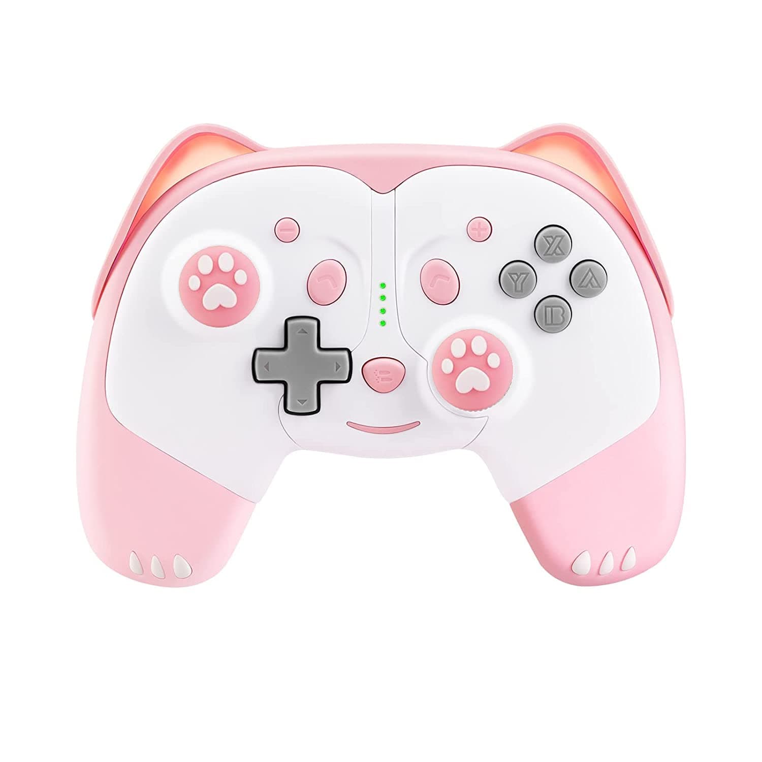 AJIJAR Wireless Controller Compatible with Nintendo Switch/Switch Lite/Switch OLED, Bluetooth Pro Controller with Turbo, Motion, Vibration, Alarm Function, Headphone Jack and LED Light (Pink)