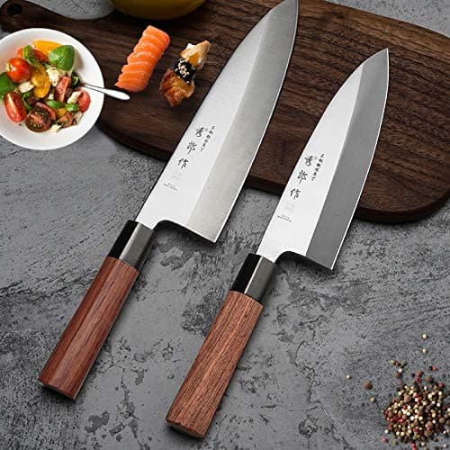 Japanese Deba Knife Fish Head Knife Salmon Knife Sashimi Sushi Cooking Knife (Blade Length 18cm)